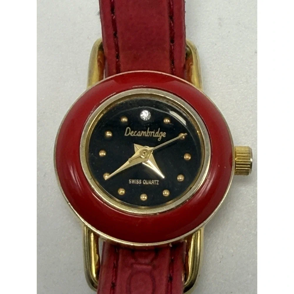 Decambridge Ladies Watch 24K Gold Plated New Battery 21MM 6.25